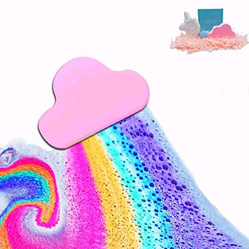 Regenbogen Badebomben, Badebombe Einhorn & Badebombe Wolke, Badekugeln Geschenkset, Muttertag, Geburtstag, Weihnacht, Valentinsgeschenk für Kinder, Frauen