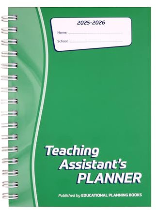 Educational Planning Books–Teaching Assistant’s Planner 2025-26 Teacher Planner & Academic Diary for Teaching Assistants Dated Week-to-View A5 Teacher Notebook Essential Teacher Supplies–Green (TAP-G)