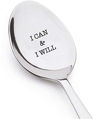 Ideas From Boston Edelstahl-Löffel mit Gravur I Can And I Will, motivierend, ermutigend, inspirierende Geschenke für beste Freunde, Paare, Valentinstag, Geburtstag, Jahrestag, besondere Anlässe
