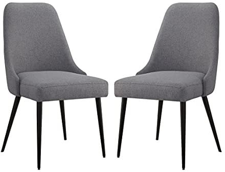 Ball & Cast Juego de 2 sillas de Cocina tapizadas, Modernas sillas de Comedor, Cómoda Silla Lateral Acolchada con Patas de Metal, Gris