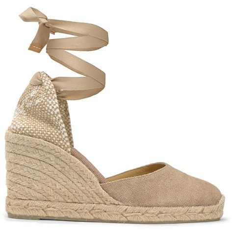 CASTANER Carina 80 - Sandalias de Alpargata de cuña para Mujer, Arena, 35 EU