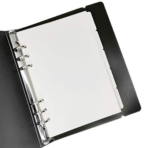 21,6 cm/15,2 cm Kunststoff A5/A6 6-holes Cover rund Ring View Binder Datei Ordner für lose Leaf Tabelle Protectors Binder/Schutzhülle Displayschutzfolie Horizontales Weißbuch für Teiler, A5/21cm*15cm