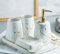 YYW Juegos de baño de cerámica, 3/4/5 piezas, moderno y lujoso, juego de accesorios de baño con diseño de mármol, cerámica, accesorios para el hogar, apartamento, dormitorio