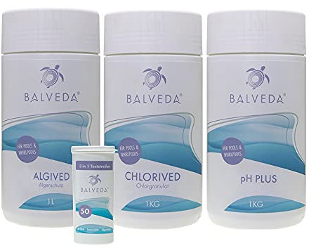 POWERHAUS24 BALVEDA 4 in 1 Wasserpflege-Set für Pool & Whirlpool