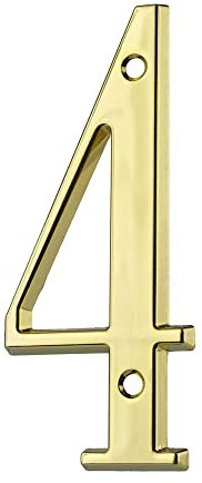 Numero civico/strada da avvitare, oro, aspetto 3D, n° 4
