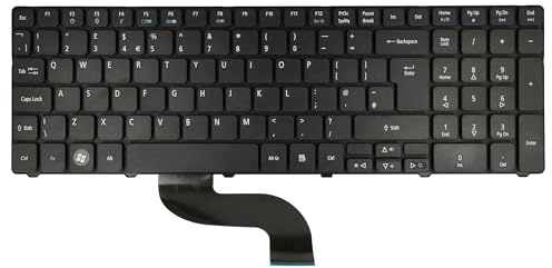 vhbw Keyboard QWERTY compatible with Acer Aspire 5738, 5738Z, 5733Z, 5733, 5738G, 5736Z, 5736, 5552G Notebook Computer - Black with Numeric Keypad