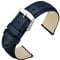 ANNEFIT Uhrenarmband 22mm Leder mit Edelstahl Silberne Schnalle, Schnellverschluss Armband mit Weich Gepolstert für Herren Damen (Dunkelblau)
