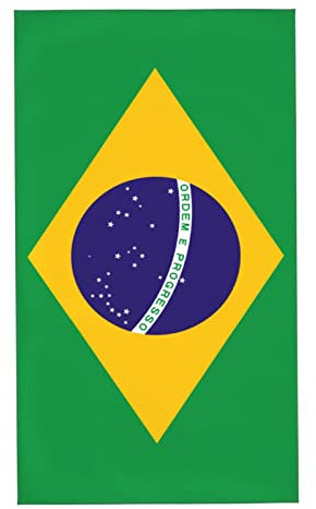 AOOEDM Brasilien-Flaggen-Handtuch 27,5 x 16 Zoll, saugfähiges Handtuch, superfeine Faser, Badezimmer-Waschlappen