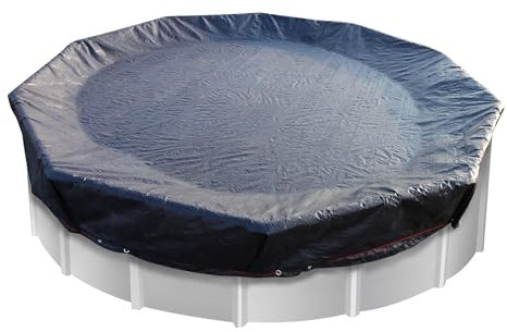 STARPYNG - Poolabdeckung, oberirdische Pool-Solarabdeckung, unterirdische Poolabdeckung mit Kordelzug-Design, Poolgröße: 4,7 m, Abdeckungsgröße: 6,4 m, rund,