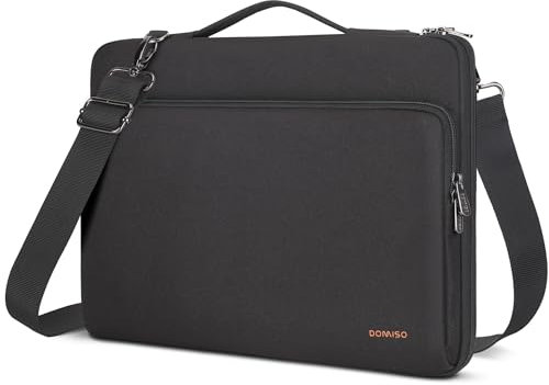 DOMISO 17.3 Zoll Laptop Tasche Hülle Wasserdicht Stoßfestes Notebook Sleeve Case Schultertasche Schutzhülle für 17.3 HP Pavilion 17/HP Envy 17/HP 17/Dell/MSI/Lenovo IdeaPad 321,Schwarz