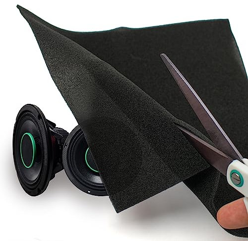 Evergreen Goods Universal Speaker Foam Sheet (Uncut) - 3 Sizes - Padding for Subwwofers, Car, Home, Stereo Audio Sound Systems, 3mm Thick Sheets (50mm x 50mm)