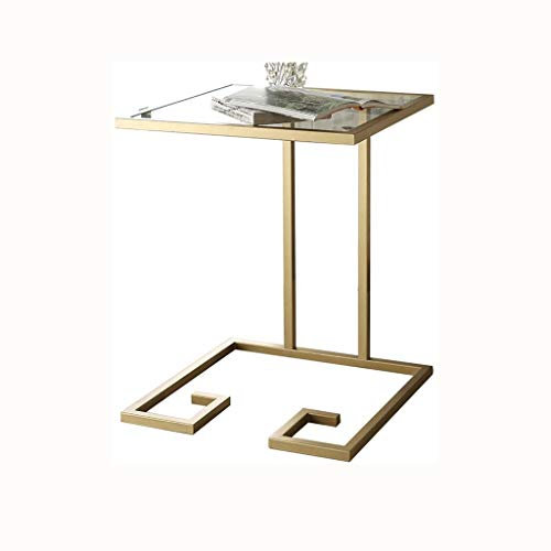 ZYMEN Une Table Basse en Verre en Fer forgé Moderne Simple canapé d'appoint de Salon créatif Petite Table d'appoint Commemoration Day