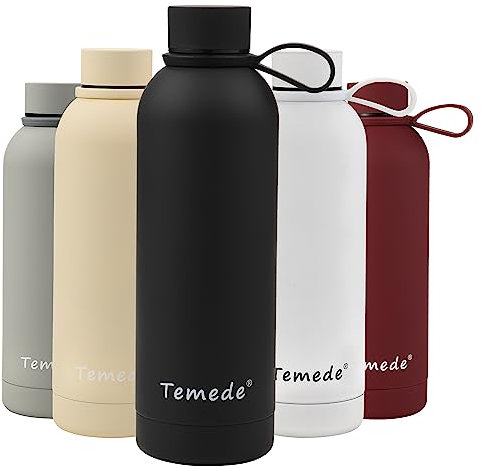 Temede Small Stainless Steel Insulated Water Bottle 350ml, Vacuum Flask BPA-Free, 12hrs Hot & 24hrs Cold Drinks, Thermal Metal Sports Bottles,Leakproof Double Wall Drinking for Kids,Gym,Running,Travel