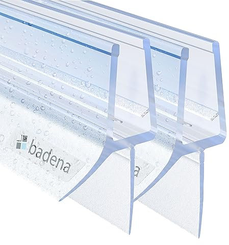 Badena® Duschdichtungen für Duschtüren 4mm 5mm I 2x100cm Ersatzdichtung für Glastür I Duschtürdichtung mit Dichtlippe I Dichtung Duschwand Badewanne Duschkabine I Duschabdichtung transparent