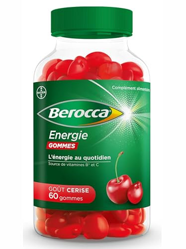 Berocca Energie Gommes - L’énergie au quotidien dans des gommes au goût fruité ! Boite de 60 Gommes