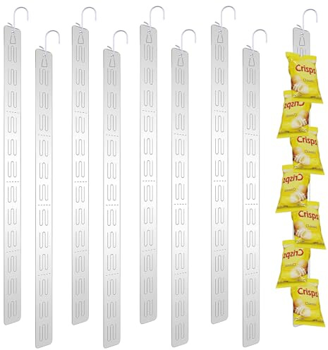 JINGHANGER 30 Stück Hängende Streifen Kunststoff Merchandise Zeigen Streifen mit Haken Display Merchandise Strips für Einzelhandelsdisplays 60x4 cm