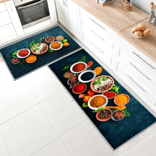 SHUAIG Juego de alfombras de cocina antideslizantes y lavables, juego de alfombrillas de cocina antifatiga