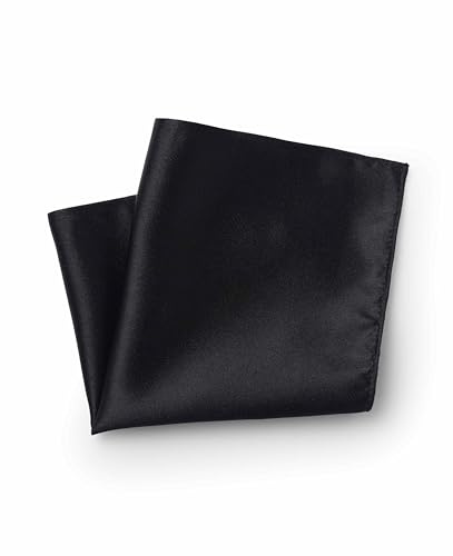 THE SAVILE ROW COMPANY LONDON Men's Silk Pocket Square Handkerchief - Black