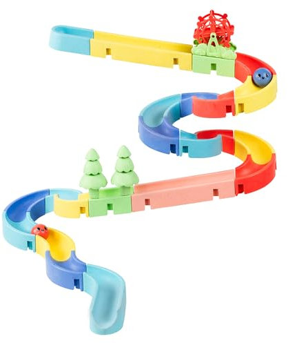 Tiger Tribe ECO Marble Waterslide | 35 pcs Bath Slide Toy For Toddlers & Kids | Interactive Water Toys | Toddler & Children’s Gifts | Sustainably Made with Bioplastic | Age 3 + Years