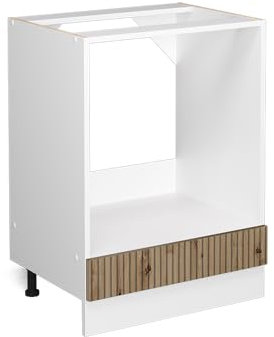 Vicco Herdumbauschrank R-Line, Herdschrank, Artisan-Eiche/Weiß, 60 cm, AP Anthrazit