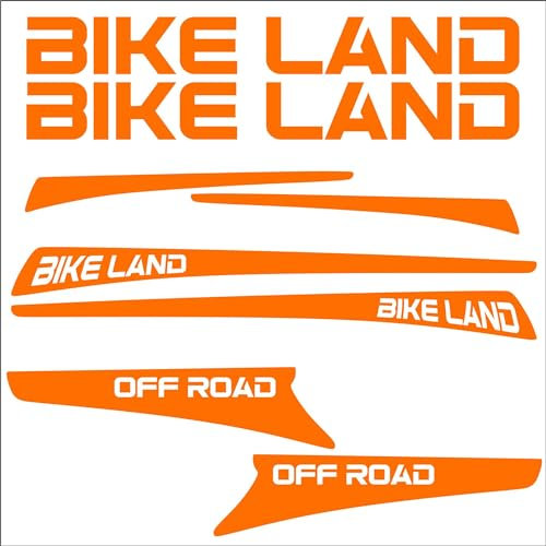 Kit 8 Adesivi Stickers Bici Protezione Decal Universale Telaio Bicicletta MTB Mountain Bike Corsa Ciclo Cross Fat Bike Downhill elettrica Frame off Road Land cod.2399 (035 Arancione)