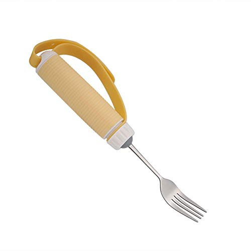 Qukaim Tenedor flexible giratorio para discapacitados, utensilio flexible para pacientes con artritis, diseño extraíble para un uso fácil, ideal para comedor, vajilla de cocina