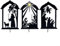 Gettimore Rasen und Garten Krippe Silhouette Schild Attraktive Urlaub Outdoor Dekoration (D) - Schwarz - Weihnachten - Outdoor-Dekoration - Crib Silhouette Sign - 30 x 17 cm - 150 g - Weihnachtsfeier