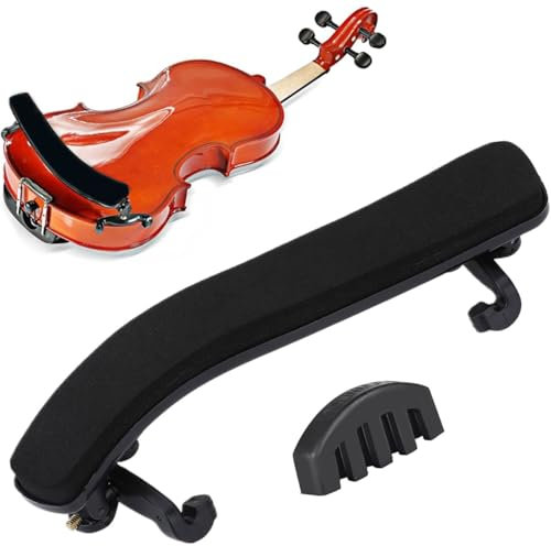 CUEMOON Spalliera per Violino 3/4 e 4/4,Poggiaspalla per Viola Poggiaspalla Viola Regolabile Poggiaspalla in plastica, con un Violino Pratica Muto