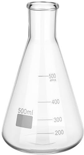 Mobestech Strong Glass Erlenmeyer Flask 1l Conical Flask Lid Safe for Boiling Heating