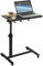 WODFARR Mobile Computer-Workstation, 60 x 34,5 cm, mit 4 Rollen, Laptopständer auf Rädern, höhenverstellbar, Beistelltisch für Wohnzimmer, Schlafzimmer (schwarz)