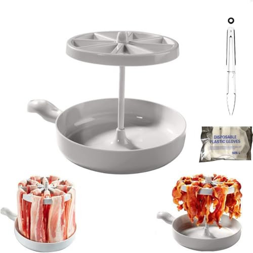 Bacon Wizard Microwave Crispy Bacon Maker, Microwave Barbecue Grill, Microwave Bacon Tray, Anyday Cookware Microwave Dish for Pancakes, Bacon, Trays Bacon Rack for Oven Cooking (1Pcs)