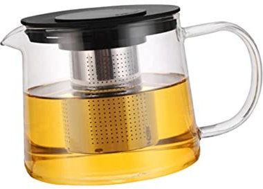 Zerodeko 1500ml Hitzebeständige Mit Edelstahlfilter Gesundes Teewaren Set Für Heißen Und Kalten Tee Für Losen Tee Borosilikatglas