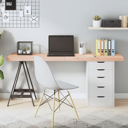 WKIEQACO Tischzubehör, Tischplatten, Tischplatte 160 x 60 x (2-6) cm, unbehandeltes Massivholz, Eiche