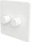 Flat Trailing Edge 2 Way LED Dimmer Switch Rotary Push On/Off for Dimmable LED and Halogen Lights - White 2-Gang