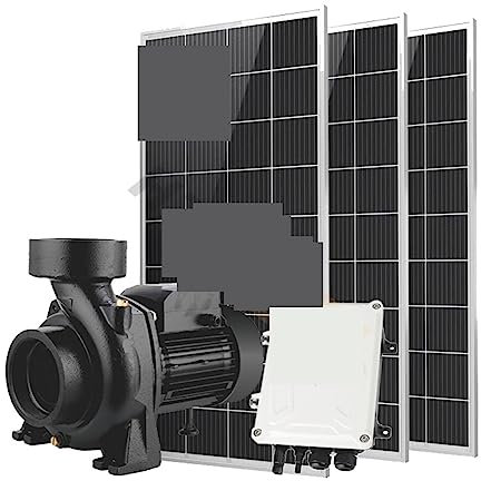 Solar Pond Fountain, DC Surface Water Pump For Irrigation Controller Solar Powered Surface Mounted Dam Water Pressure Booster Pumps Kit,for Garden, Bird Bath, Pond and Fish