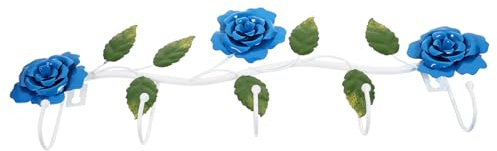 TOPBATHY Decorative Wall Hooks Vintage Rose Metal Hook Rack Over Door Hanger Wall Mount