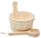 Harilla Secchio per Sauna in Legno con Mestolo, Accessori per Sauna a Vapore,
