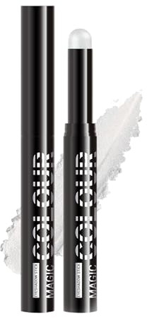 Blanc Paillette Fard a Paupiere Stick, Crayon Ombre a Paupiere Longue Durée | Fard a Paupiere Paillette Stick, Longue Durée Fard a Paupiere Crème, Hight Pigmenté Facile à Utiliser, Maquillage Femme