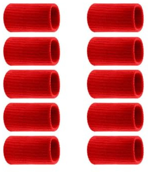 AMSLSIU 10 Pieces Fingertip Sleeve Hand Joint Protector Support Compression Brace Nonslip Sporting Exercising Basketball, Red