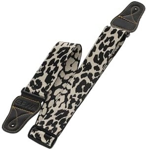 GEWA Gitarrengurt Animal Edition - Stoffgurt Breite 50 mm - weich und bequem - Lederenden mit Ziernaht - Verstellbar 89-147 cm