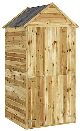 Gartenhaus aus Holz, Schrank Gartenhaus Werkzeugschuppen mit Tür, 107 x 107 x 220 cm, imprägniertes Kiefernholz