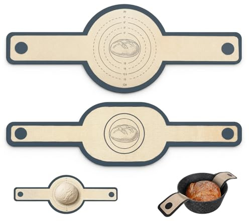 Silicone Bread Sling for Dutch Oven, Reusable Non-Stick Baking Mat with Heat Resistant Handles, Sourdough Bread Sling, Baking Accessories for Breads and Pizza