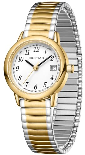 CHEETAH Gold Quarz Damen Uhren 3ATM Wasserdicht Luxus Armbanduhren Minimalistische Casual Geschenke für Frauen Schwester Mama