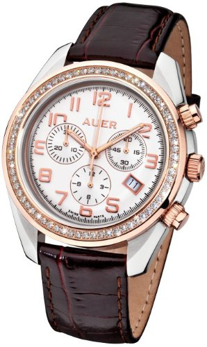 AUER Sparkling Gold ZU-1163-SDBrB Damenchronograph Zeitloses Design