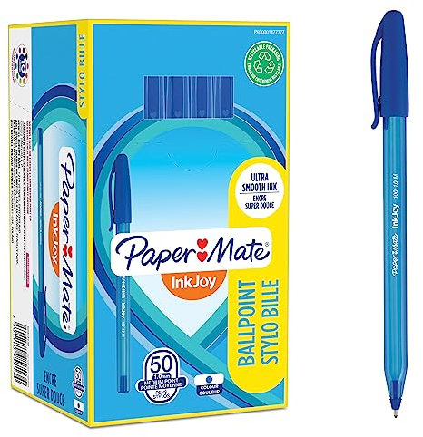 Paper Mate InkJoy 100ST Kugelschreiber | mittlere Spitze (1,0 mm) | Blau | 50 Stück
