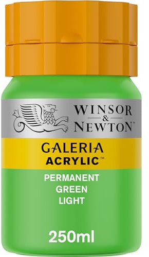 Winsor & Newton Series 1 250ml Bottle Galeria Acrylic Colour with Nozzle Cap - Permanent Green Light