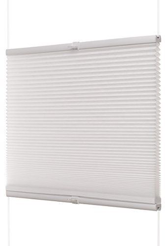 Ventanara® Waben Plissee ohne Bohren Weiß tageslicht Klemmfix Plisseerollo Faltrollo verspannt inklusive Premium Klemmträger 110 x 130 cm