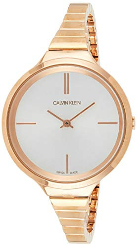 Calvin Klein Damen Analog Quarz Uhr mit Paqué or Armband K4U23626
