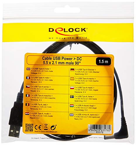 USB voedingskabel - 5.5 x 2.1 mm