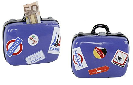 Spardose Koffer - tolle Verpackung für Geldgeschenke oder als Reisespardose / Reise Sparschwein